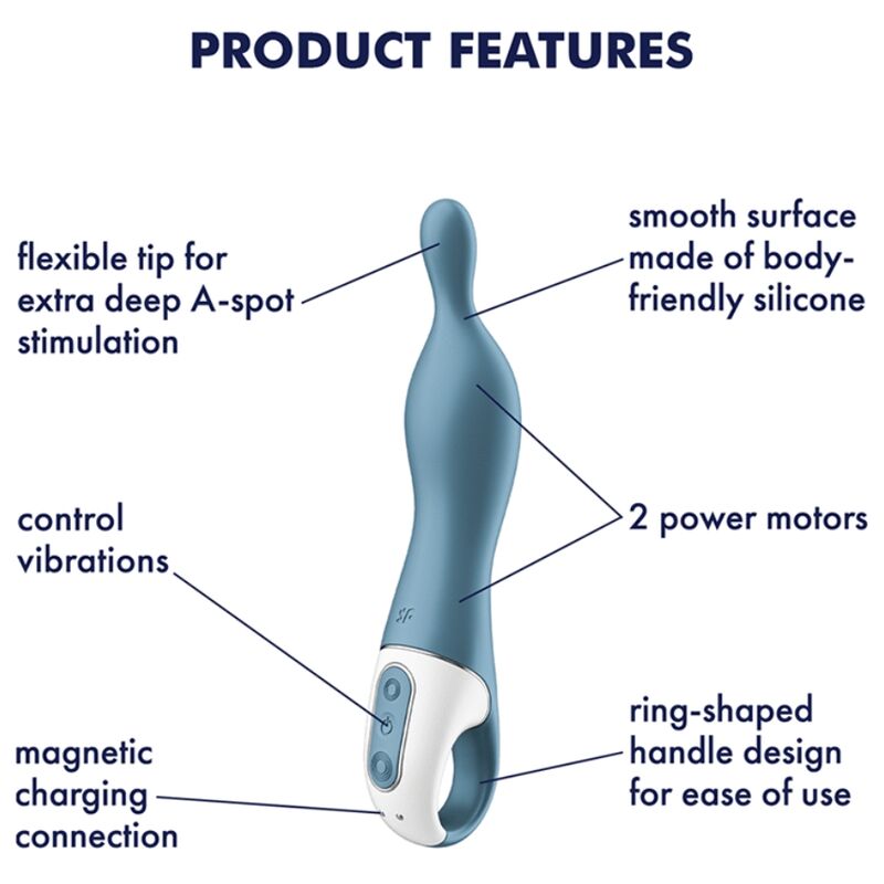 SATISFYER - AMAZING VIBRATOR 1 ASPOT BLUE
