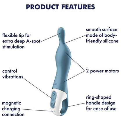 SATISFYER - AMAZING VIBRATOR 1 ASPOT BLUE