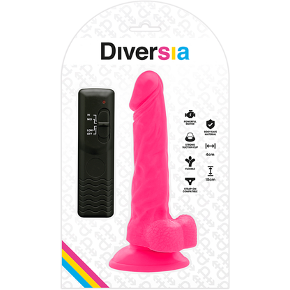 DIVERSIA - VIBRADOR FLEXIBLE DIVERSIA ROSA 18 CM -O- 4 CM