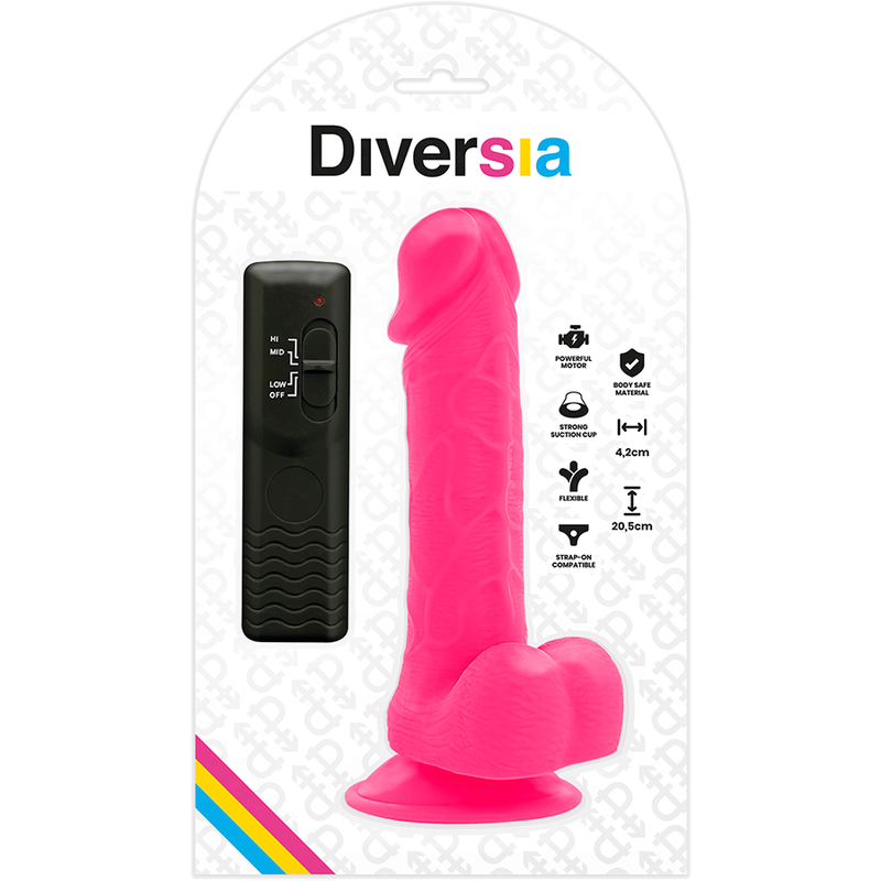 DIVERSIA - FLEXIBLE VIBRATOR DIVERSIA PINK 20.5 CM -O- 4.2 CM