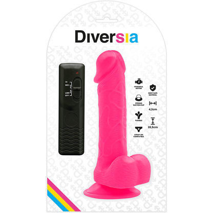 DIVERSIA - FLEXIBLE VIBRATOR DIVERSIA PINK 20.5 CM -O- 4.2 CM