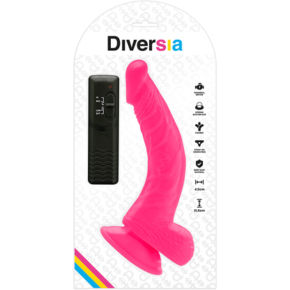 DIVERSIA - VIBRADOR FLEXIBLE DIVERSIA ROSA 21.5 CM -O- 4.5 CM