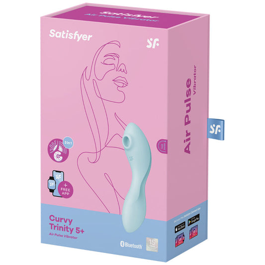 SATISFYER - CURVY TRINITY 5 ESTIMULADOR Y VIBRADOR DE PULSACIONES DE AIRE CON APLICACIÓN BLANCO