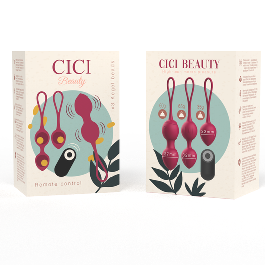 CICI BEAUTY - CONTROL REMOTO DE SILICONA PREMIUM CON 3 PERLAS KEGEL VIBRANTES