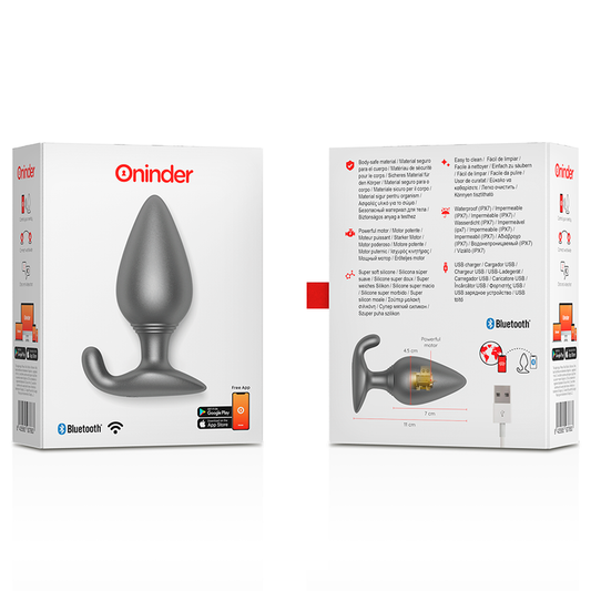 ONINDER - RIO VIBRANT ANAL PLUG BLACK - FREE APP