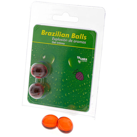 TALOKA - 2 BRAZILIAN STRAWBERRY INTIMATE GEL BALLS