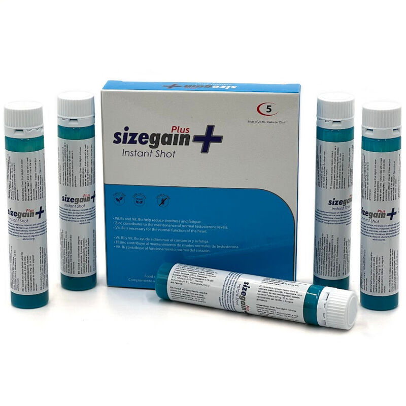 500 COSMETICS - SIZEGAIN PLUS INSTANT SHOT MALE ENERGIZER 5 UNITS (EXPIRATION DATE COMING SOON)