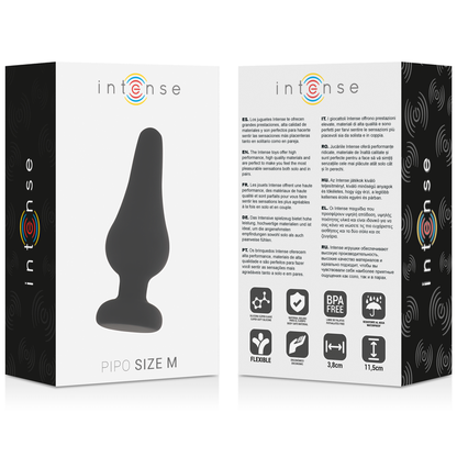 INTENSE - PIPO ANAL PLUG M BLACK SILICONE 11 CM