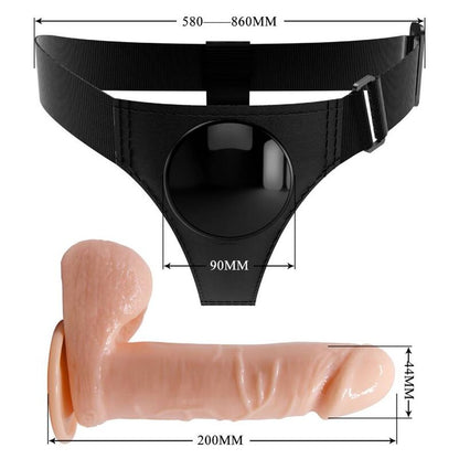 PRETTY LOVE - UNIVERSAL HARNESS WITH DILDO 20 CM NATURAL TONE