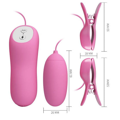 PRETTY LOVE - PINK VIBRATING PINACH AND ELECTROSHOCK