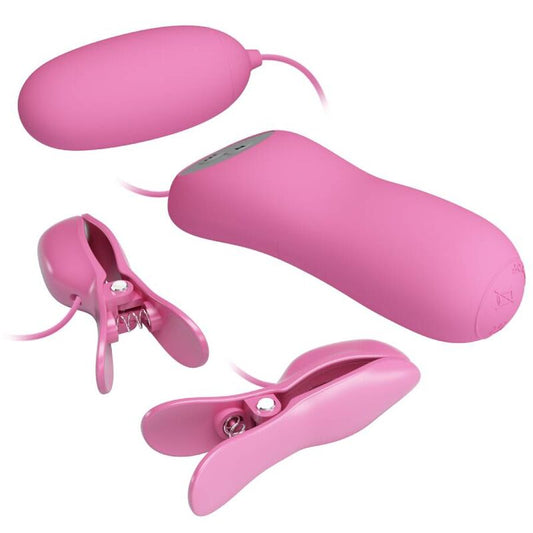 PRETTY LOVE - PINK VIBRATING PINACH AND ELECTROSHOCK