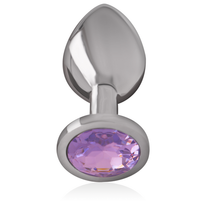 INTENSE - ALUMINUM METAL BUTT PLUG WITH VIOLET CRYSTAL SIZE M