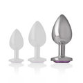 Intense - Plug Anal de Metal de Aluminio con Cristal Violeta Talla L
