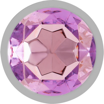 INTENSE - ALUMINUM METAL BUTT PLUG WITH VIOLET CRYSTAL SIZE G