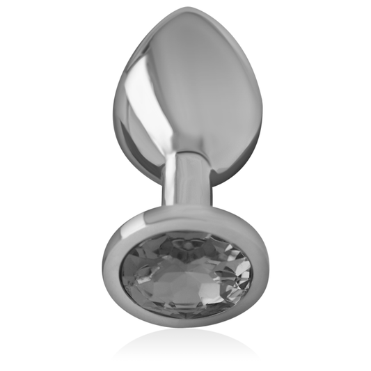 INTENSE - ALUMINUM METAL BUTT PLUG WITH BLACK GLASS SIZE M