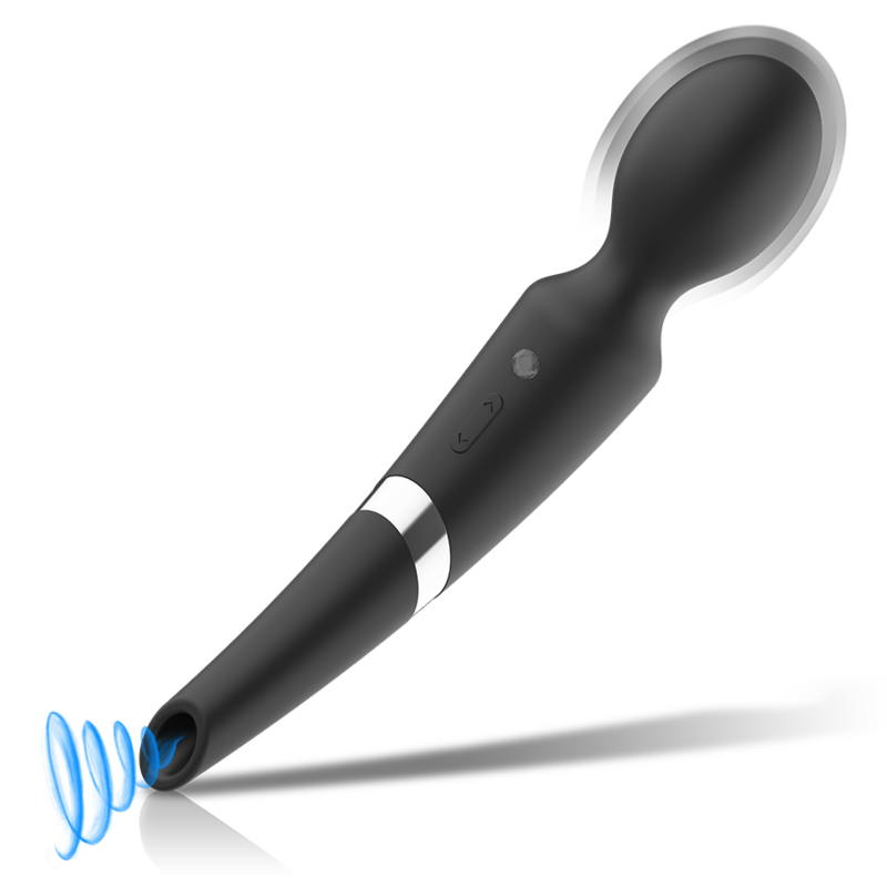 BLACK&SILVER - BECK WAND E VENTOSA 2 EM 1 SILICONE