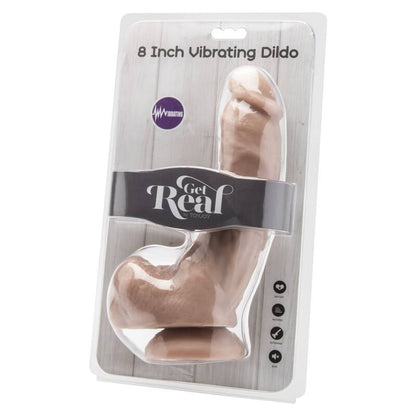 GET REAL - 20.5 CM DILDO WITH BALLS VIBRATING SKIN