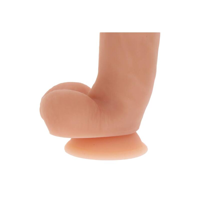 GET REAL - DILDO DE SILICONA DE 18 CM CON BOLAS DE CUERO