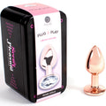 Secretplay - Plug Anal De Metal Ouro Rosa Tamanho Pequeno 7 Cm