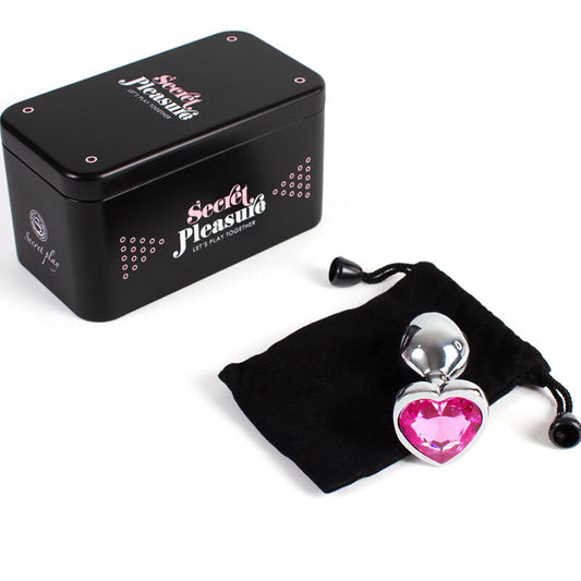SECRETPLAY - SMALL FUCHSIA HEART METAL ANAL PLUG SIZE 7 CM