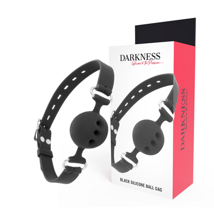 DARKNESS - MORDAZA DE SILICONA TRANSPIRABLE NEGRA