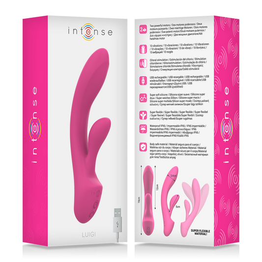 INTENSE - VIBRADOR DE SILICONA LÍQUIDA ROSA LUIGI RABBIT