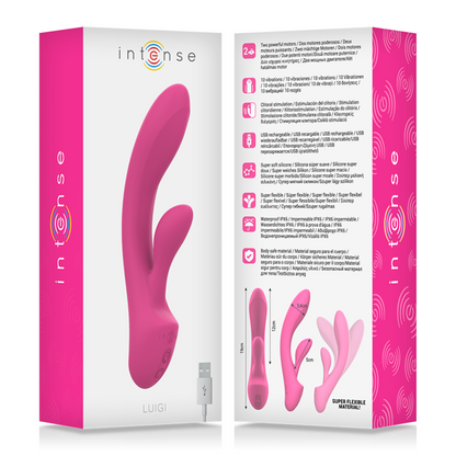 INTENSE - VIBRADOR DE SILICONA LÍQUIDA ROSA LUIGI RABBIT