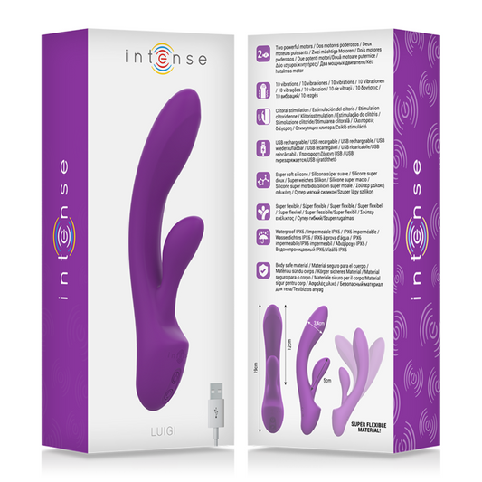 INTENSE - VIBRADOR DE SILICONA LÍQUIDA LUIGI RABBIT MORADO