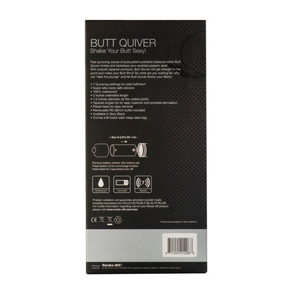 ROCKS-OFF - 7-SPEED BUTT QUIVER P-POINT STIMULATOR BLACK 