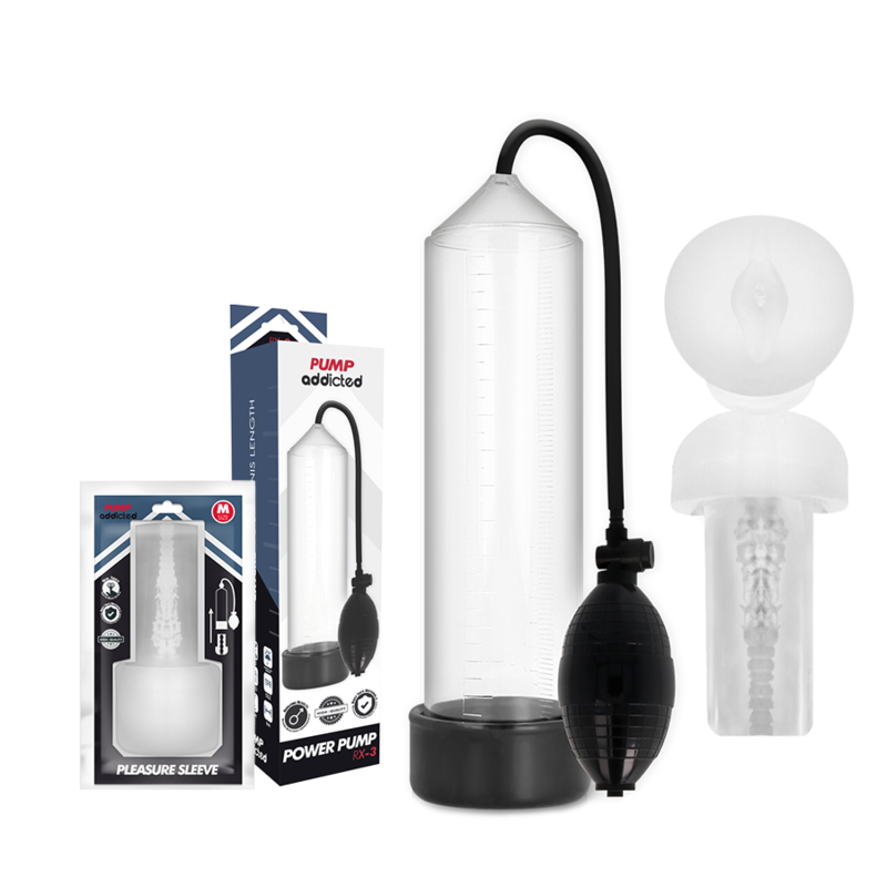 PUMP ADDICTED - RX3 CLEAR WITH PLEASURE SLEEVE