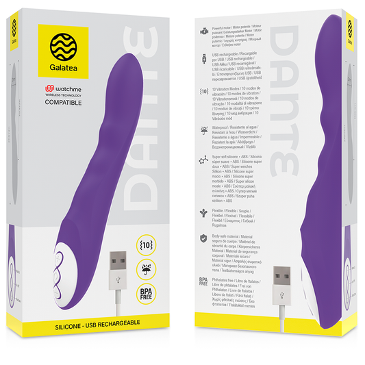 GALATEA - LILAC DANTE VIBRATOR COMPATIBLE WITH WATCHME WIRELESS TECHNOLOGY
