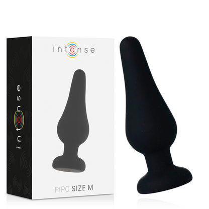 INTENSE - PIPO ANAL PLUG M BLACK SILICONE 11 CM