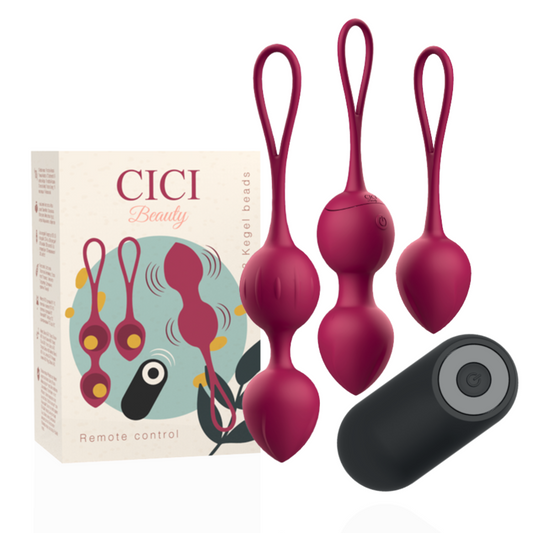 CICI BEAUTY - CONTROL REMOTO DE SILICONA PREMIUM CON 3 PERLAS KEGEL VIBRANTES