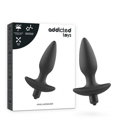 ADDICTED TOYS - MASAJEADOR ANAL PLUG CON VIBRACIÓN NEGRO
