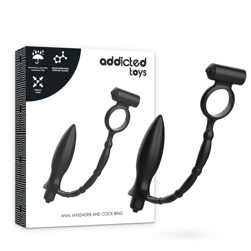 JUGUETES ADICTO - PLUG ANAL CON ANILLO VIBRADOR