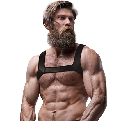 ATTITUDE SUBMISSIVE FETISH - NEOPRENE CHEST HARNESS FOR MEN SIZE L
