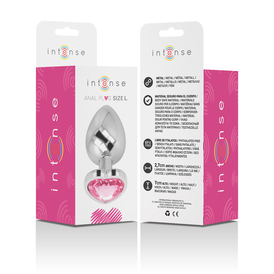 INTENSE - PINK HEART ALUMINUM METAL BUTT PLUG SIZE G