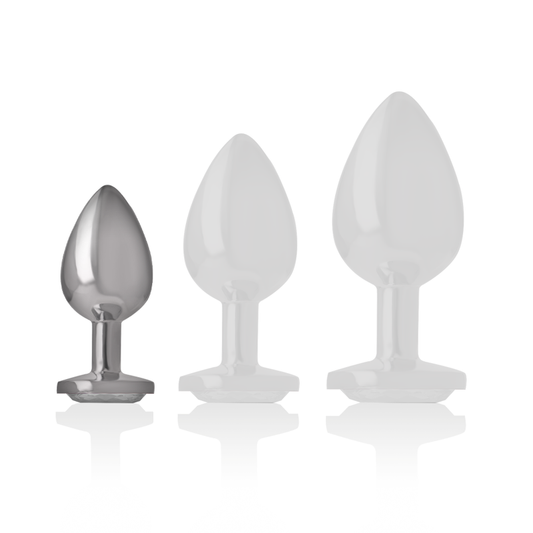 INTENSE - ALUMINUM METAL ANAL PLUG WITH WHITE HEART SIZE P