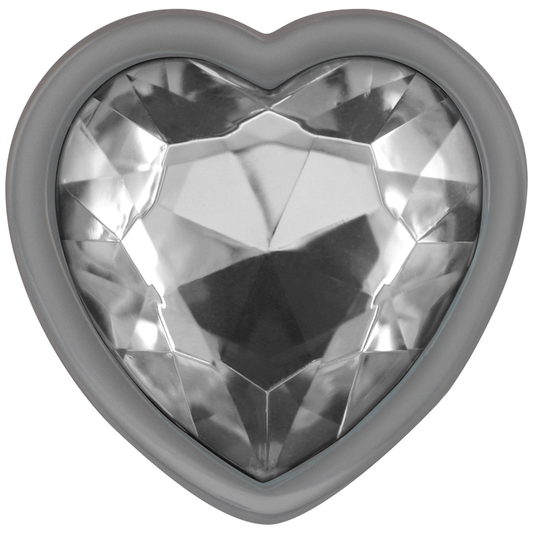 INTENSE - ALUMINUM METAL ANAL PLUG WITH WHITE HEART SIZE P