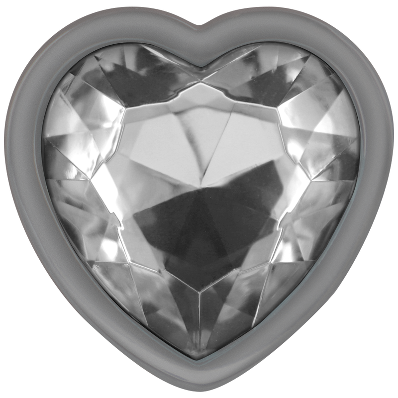 INTENSE - WHITE ALUMINUM METAL BUTT PLUG HEART SIZE M