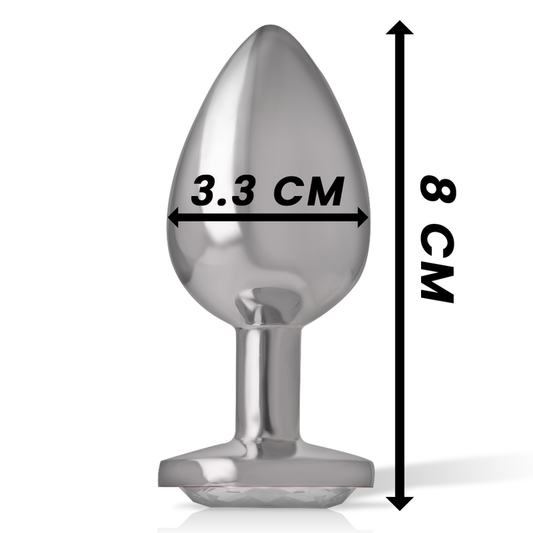 INTENSE - WHITE ALUMINUM METAL BUTT PLUG HEART SIZE M