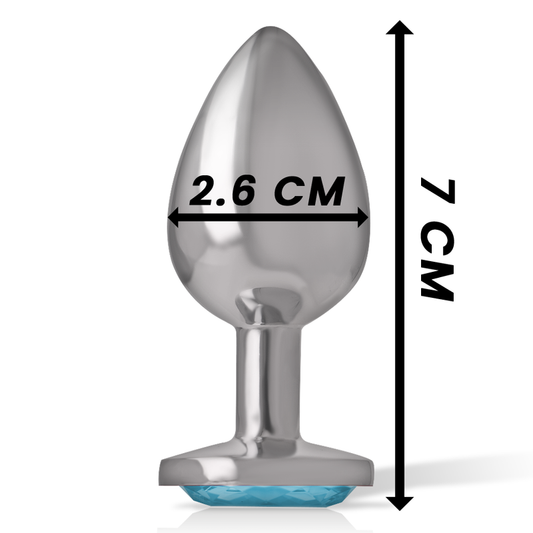 INTENSE - BLUE HEART ALUMINUM METAL BUTT PLUG SIZE S