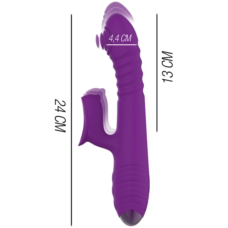 INTENSE - IGGY UP &amp; DOWN VIBRADOR MULTIFUNCIÓN RECARGABLE CON ESTIMULADOR DE CLÍTORIS MORADO