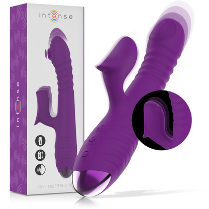 INTENSE - IGGY UP &amp; DOWN VIBRADOR MULTIFUNCIÓN RECARGABLE CON ESTIMULADOR DE CLÍTORIS MORADO