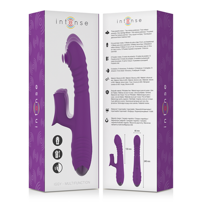 INTENSE - IGGY UP &amp; DOWN VIBRADOR MULTIFUNCIÓN RECARGABLE CON ESTIMULADOR DE CLÍTORIS MORADO
