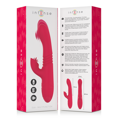 INTENSE - UP &amp; DOWN RECHARGEABLE MULTIFUNCTION VIBRATOR WITH RED TONGUE
