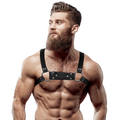 Fetish Submissive Attitude - Arnés de Pecho de Bulldog de Cuero Ecológico Masculino Talla M/L