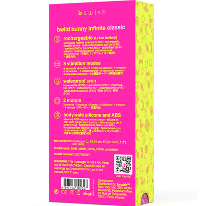 B SWISH - BWILD BUNNY INFINITE CLASSIC RECHARGEABLE PINK SILICONE VIBRATOR
