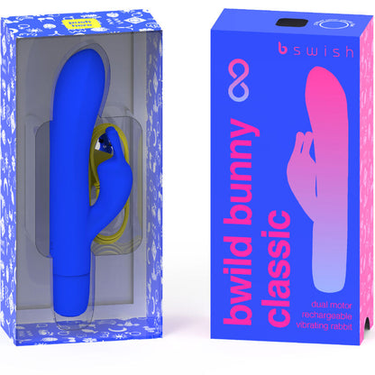 B SWISH - VIBRADOR DE SILICONA AZUL RECARGABLE CLÁSICO BWILD BUNNY INFINITE