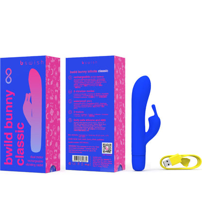 B SWISH - VIBRADOR DE SILICONA AZUL RECARGABLE CLÁSICO BWILD BUNNY INFINITE